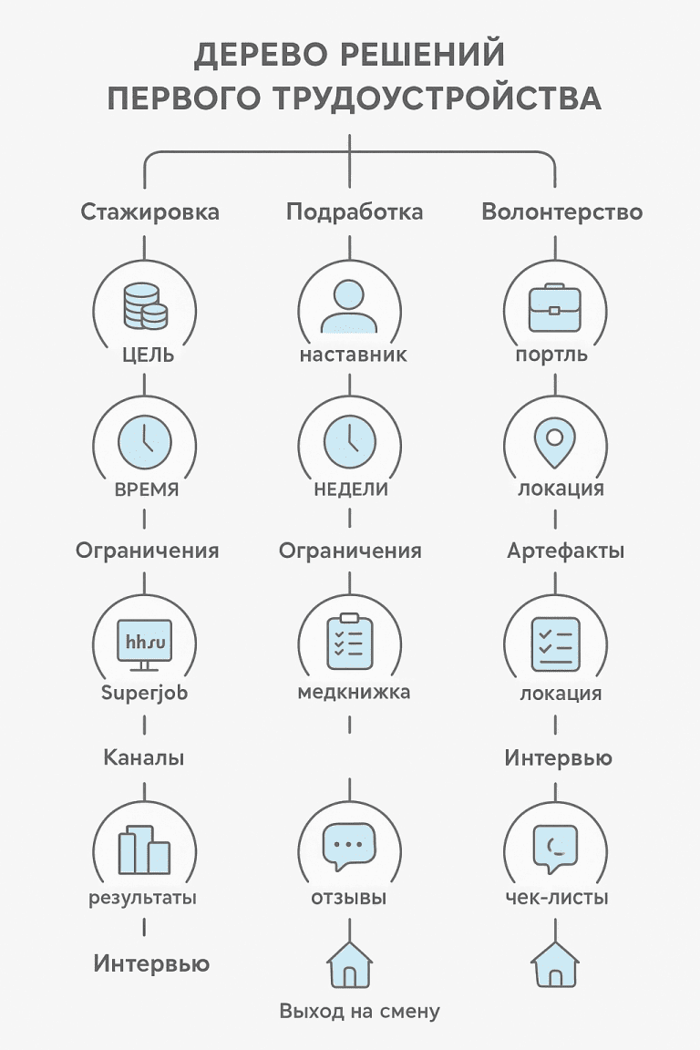Дерево решений первого трудоустройства
